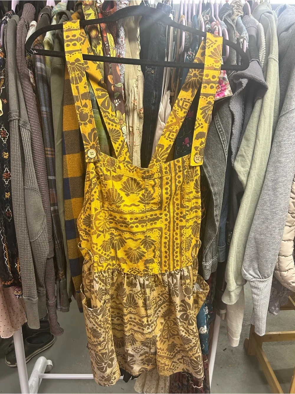 NWT Free People Palm Bay Printed Shortalls romper S